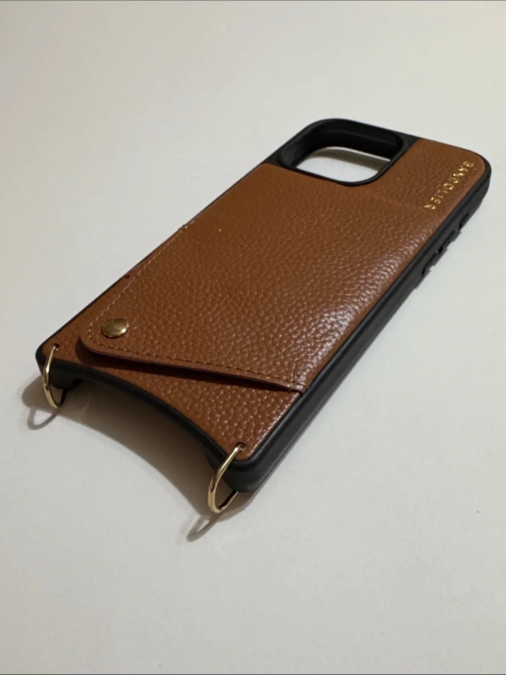 Bandolier Emma Leather Card Pocket Phone Case in Brown iPhone 16 ProMax